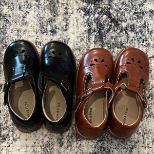 Kids Leather Shoes - Black and Brown
